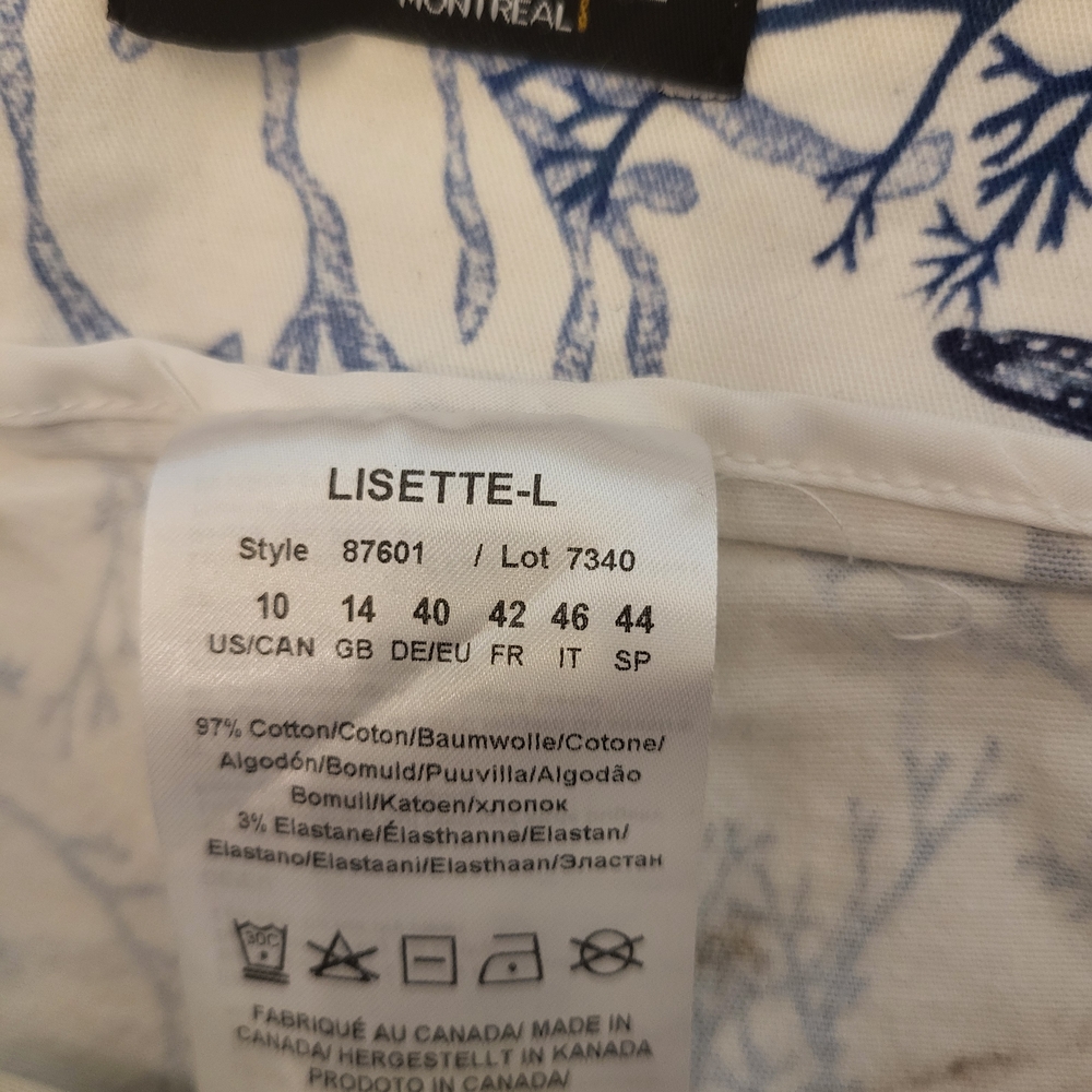 LISETTE Blue and White Straight Leg Pants